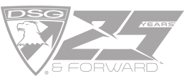 Over 25 years DSG Arms Logo